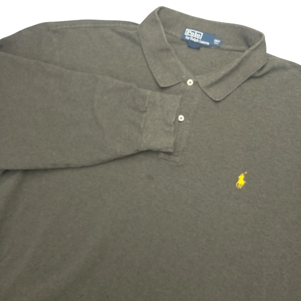 Polo Ralph Lauren Polo Shirt Mens 3XLT Brown Solid Big Tall Cotton Pony Logo